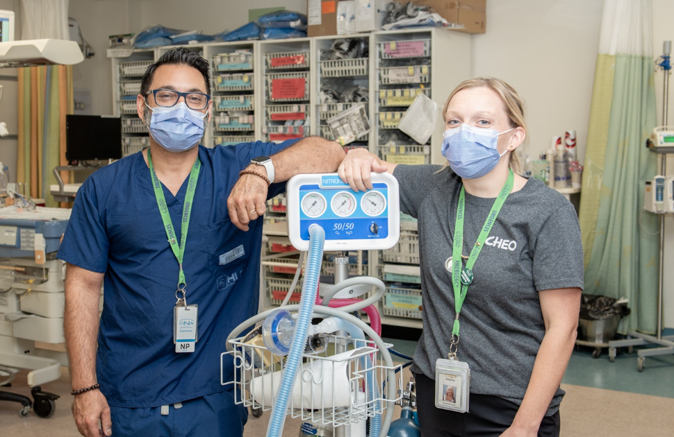 Nursing employees smiling