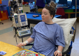 Young girl in hospital