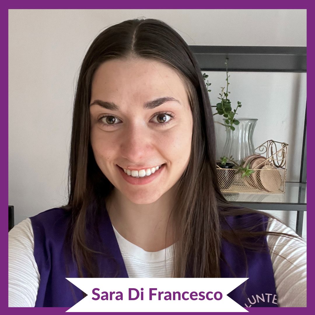 Image of Sara Di Francesco, on purple background