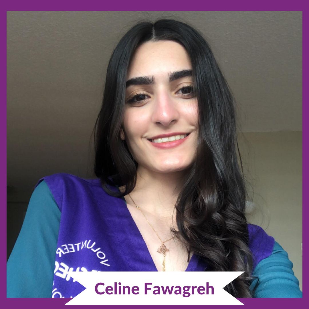 Image of Celine Fawagreh, on purple background