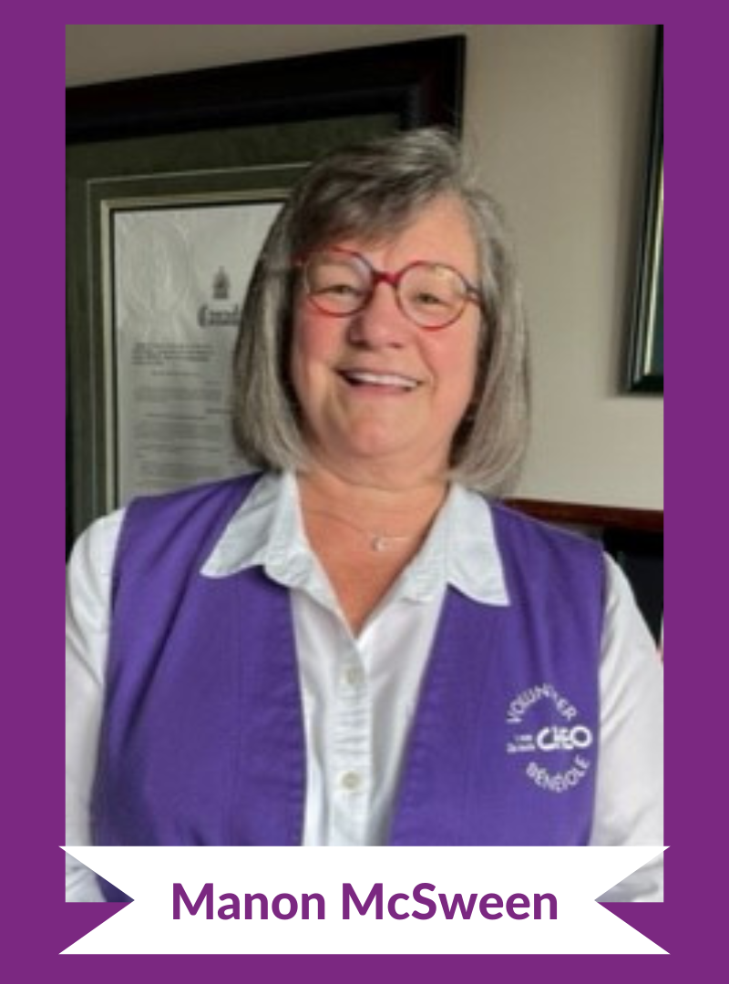 Image of Manon McSween, on purple background