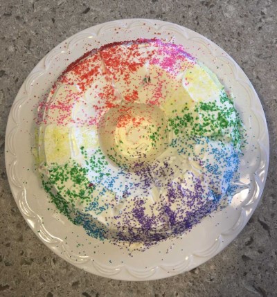 Birthday cake with rainbow sprinkle