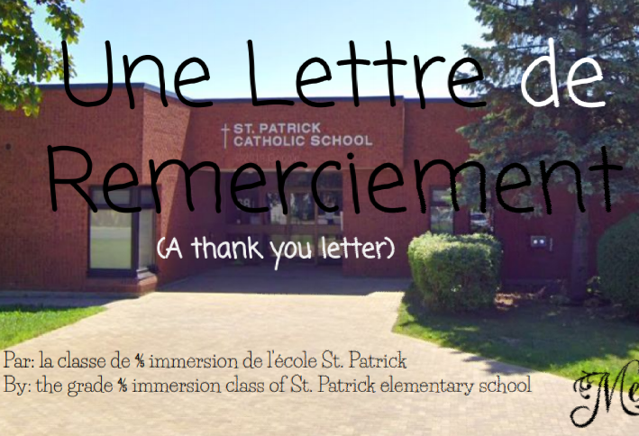 Une Lettre de Remerciement (A thank you letter)