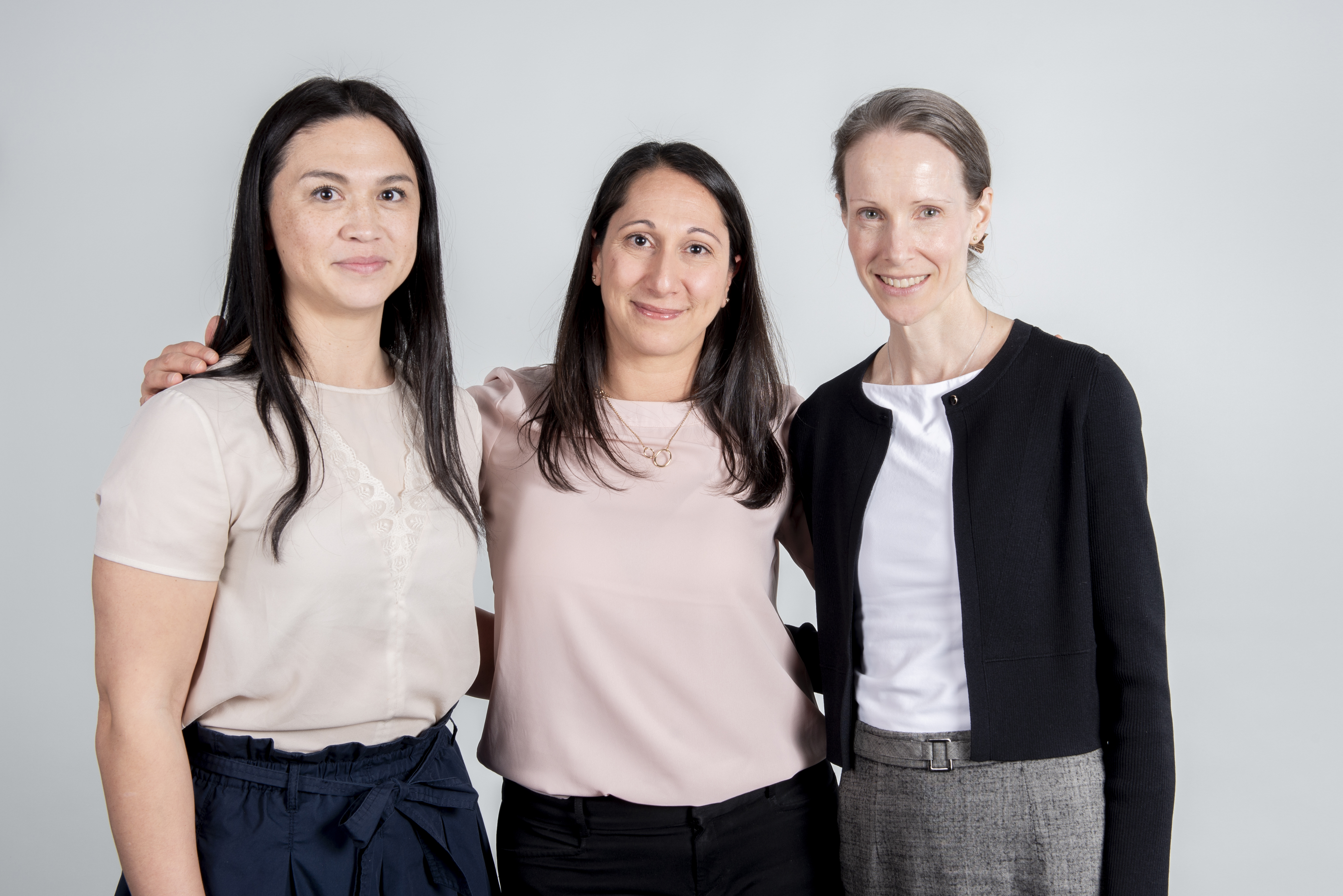 3 doctors with eating disorders team pose in studio