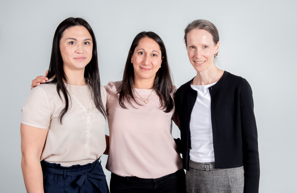 3 doctors with eating disorders team pose in studio