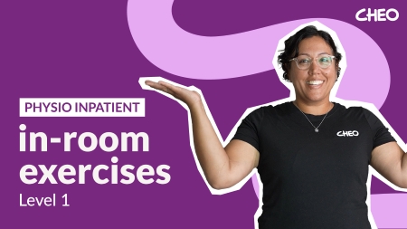 physiotherapist on thumbnail image for a physio video with purple background