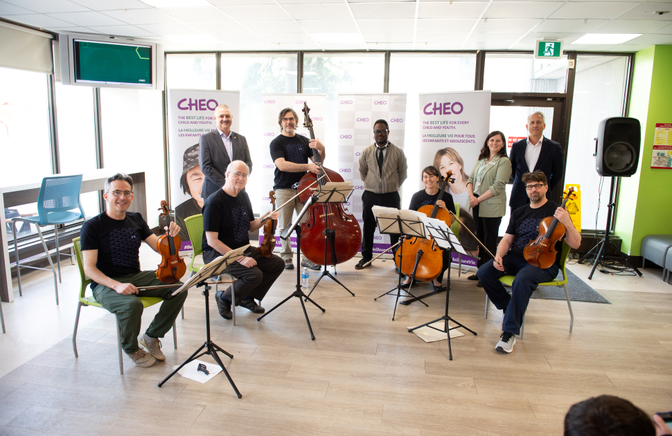 NAC string quintet in cheo cafeteria