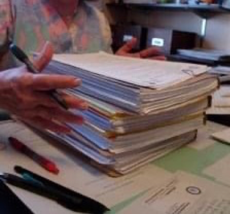 Stack of medical papers