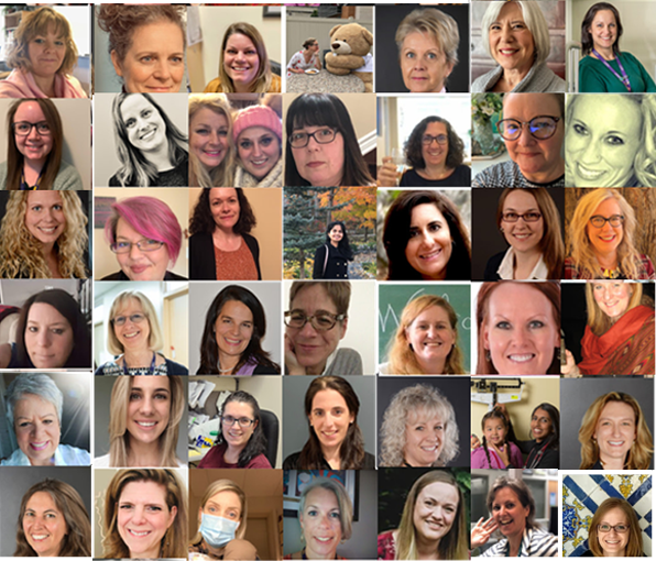 Collage of over 40 women at CHEO