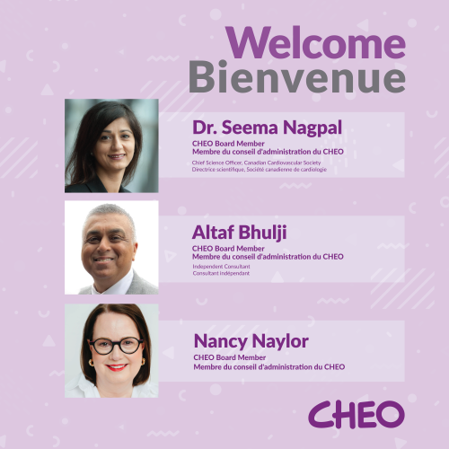 Photos des trois nouveaux membres du conseil d'administration du CHEO