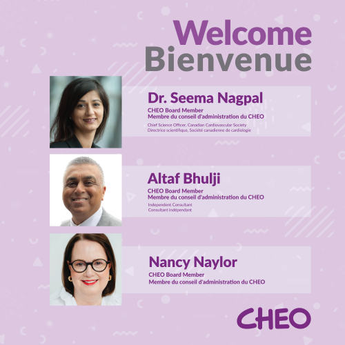 Photos of CHEO's three new board members.