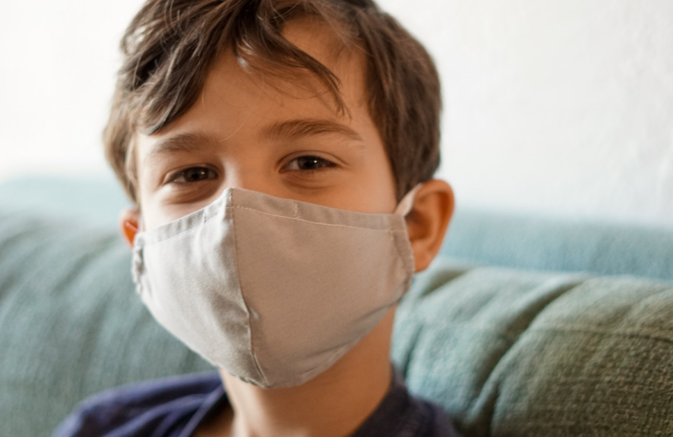 Child wearing mask