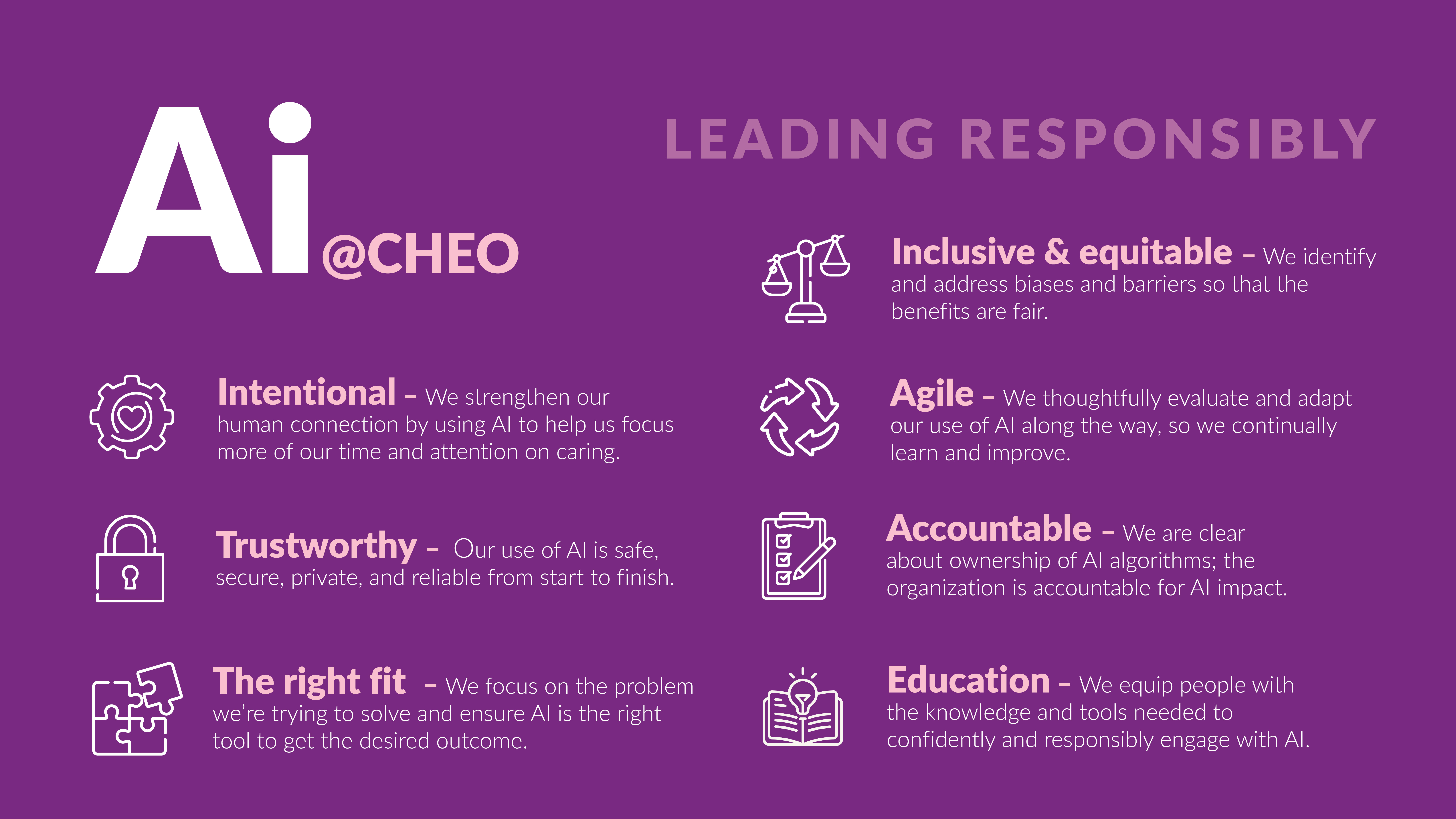 Infographic of our framework principles, written above.