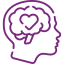 Icon of a brain with a heart inside it