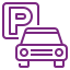 Icon of a parking sign and car